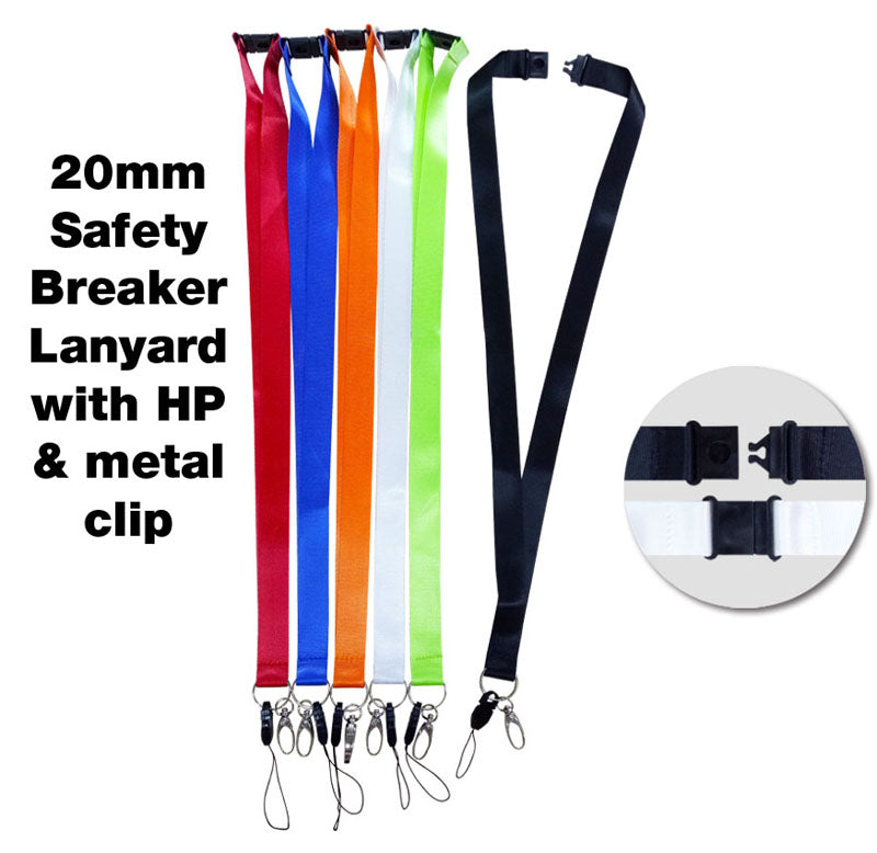 20mm Safety Breaker Lanyard with Phone Holder & Metal Clip