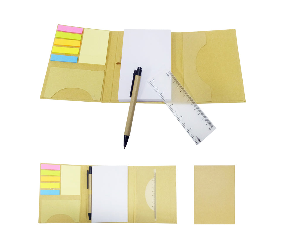 Recycled Post-it Box with Ruler & Pen