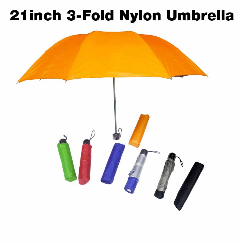 21" 3-Fold Nylon Umbrella