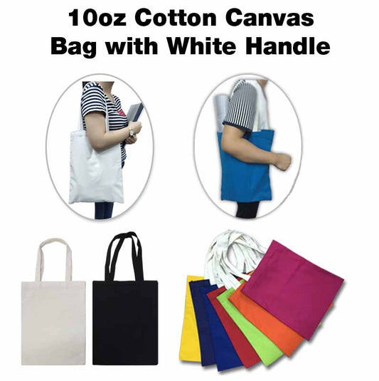 18-81 10oz Cotton Canvas Bag with White Handle