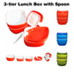 18-856 3-tier Lunch Box with Spoon