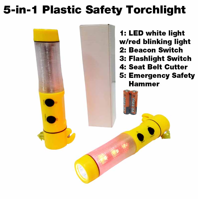 18-91 5-in-1 Plastic Safety Torchlight