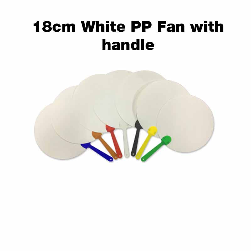 18cm White PP Fan with Handle