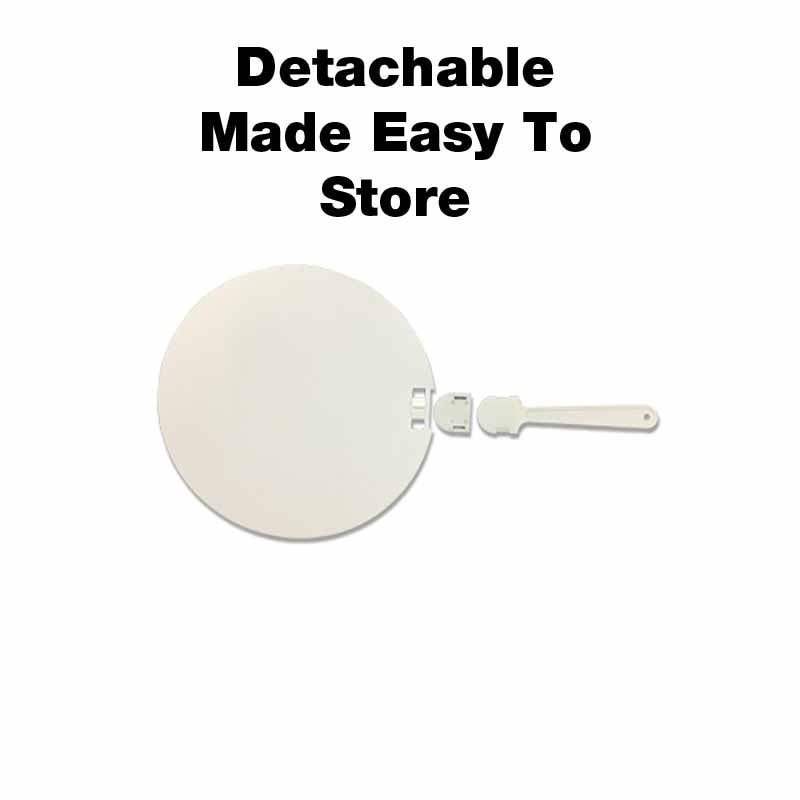 18cm White PP Fan with Handle