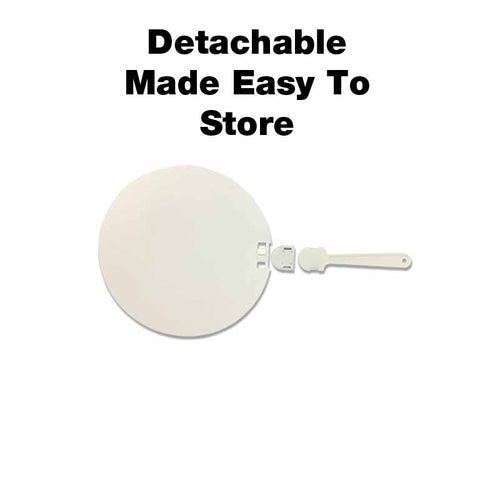 18cm White PP Fan with Handle