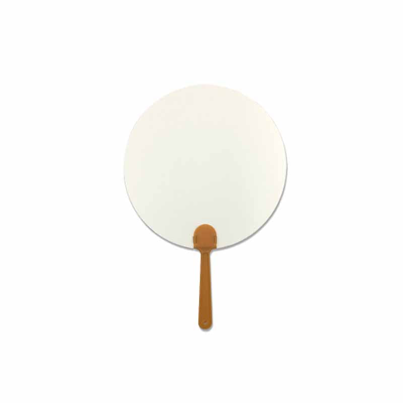 18cm White PP Fan with Handle