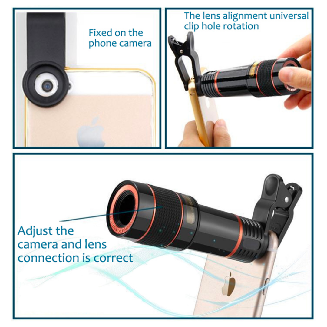 Universal Mobile Phone Telescope 12x Lens HD