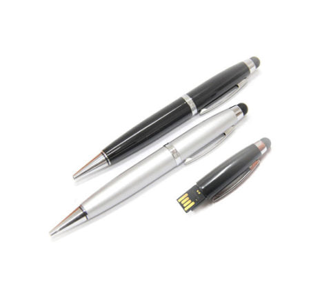 Leather Ballpoint Pen with USB Drive & Stylus