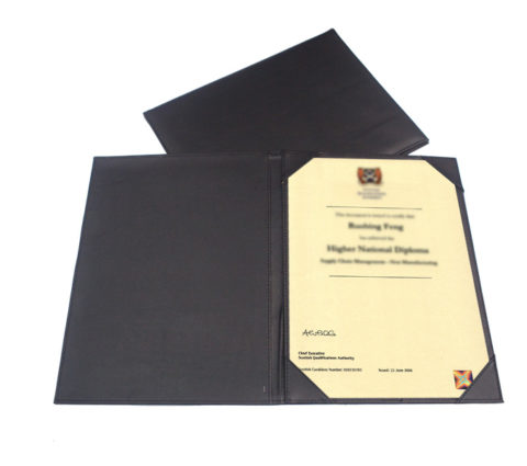 Single-Sided PU A4 Certificate Holder
