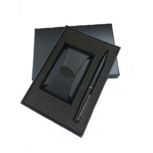 18-316 PU Leather Namecard Holder with Metal Pen Set