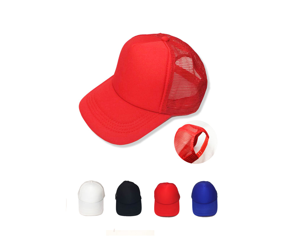 18O-CP03 5-panel Mesh Knit Baseball Cap with plastic strap