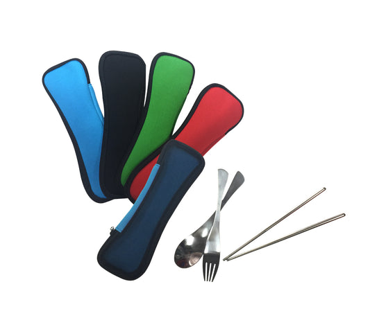 18-394 Cutlery Set in Neoprene Pouch