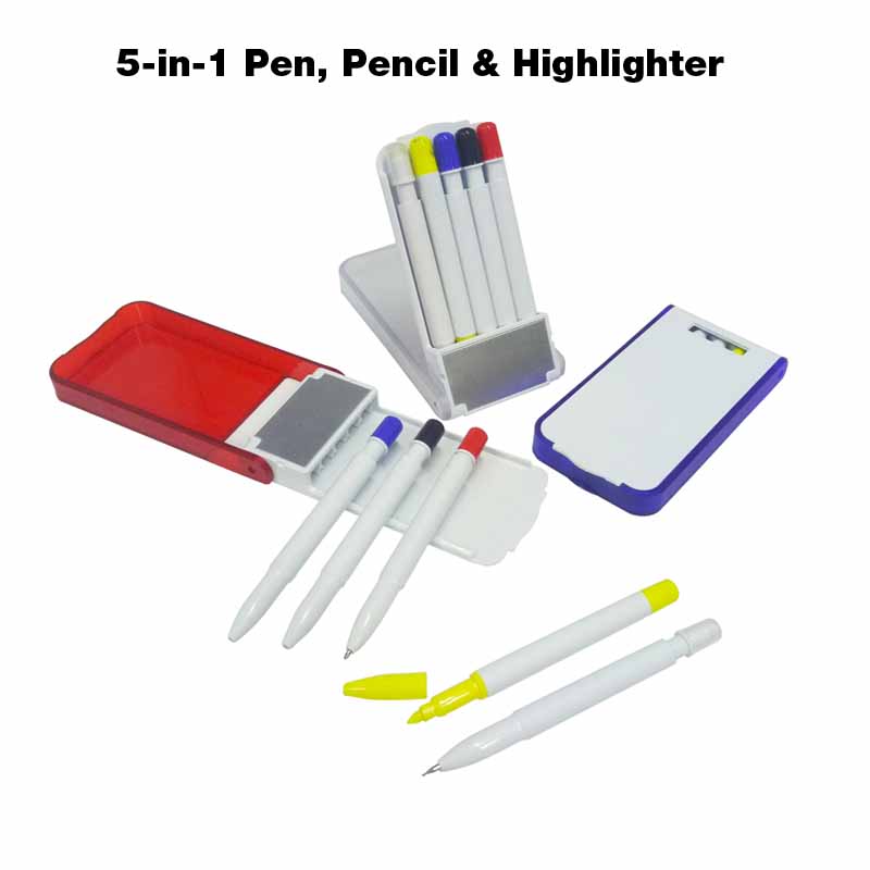 5-in-1 Pen, Pencil & Highlighter