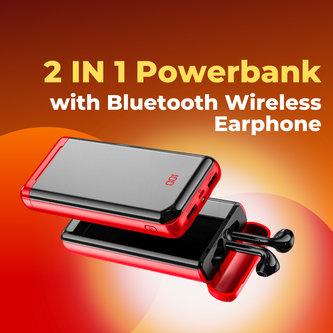 Bluetooth Earphones With 10000mAh Charge Case Power Bank Wireless 