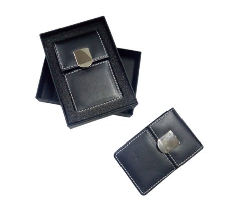PU Name Card Holder with Magnetic Button