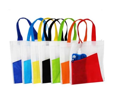 A4 2-Tone Non-Woven Bag — White